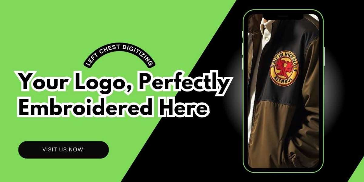 High quality left chest logo digitizing USA for sportswear branding