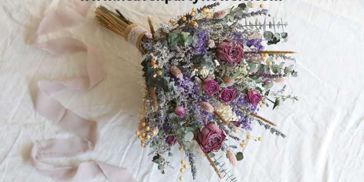 dried flower bridal bouquet