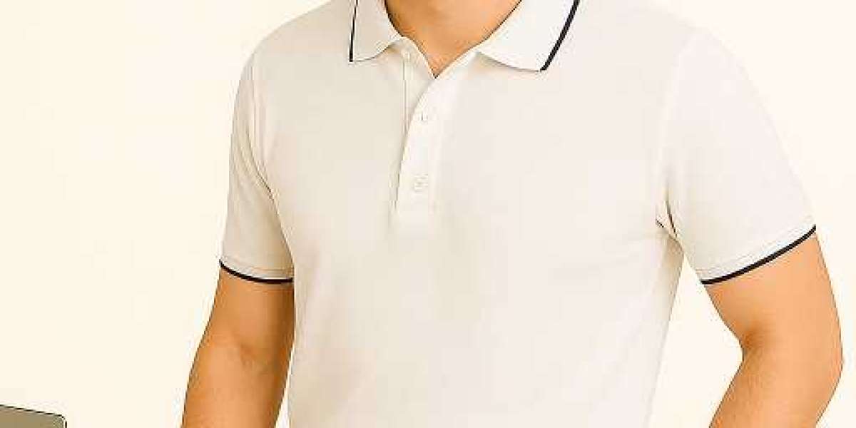 Derben Clove Pure Cotton Formal Polo T Shirt for Men – White