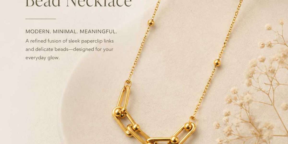 Contemporary Paperclip & Bead Necklace – The Perfect Blend of Modern Elegance